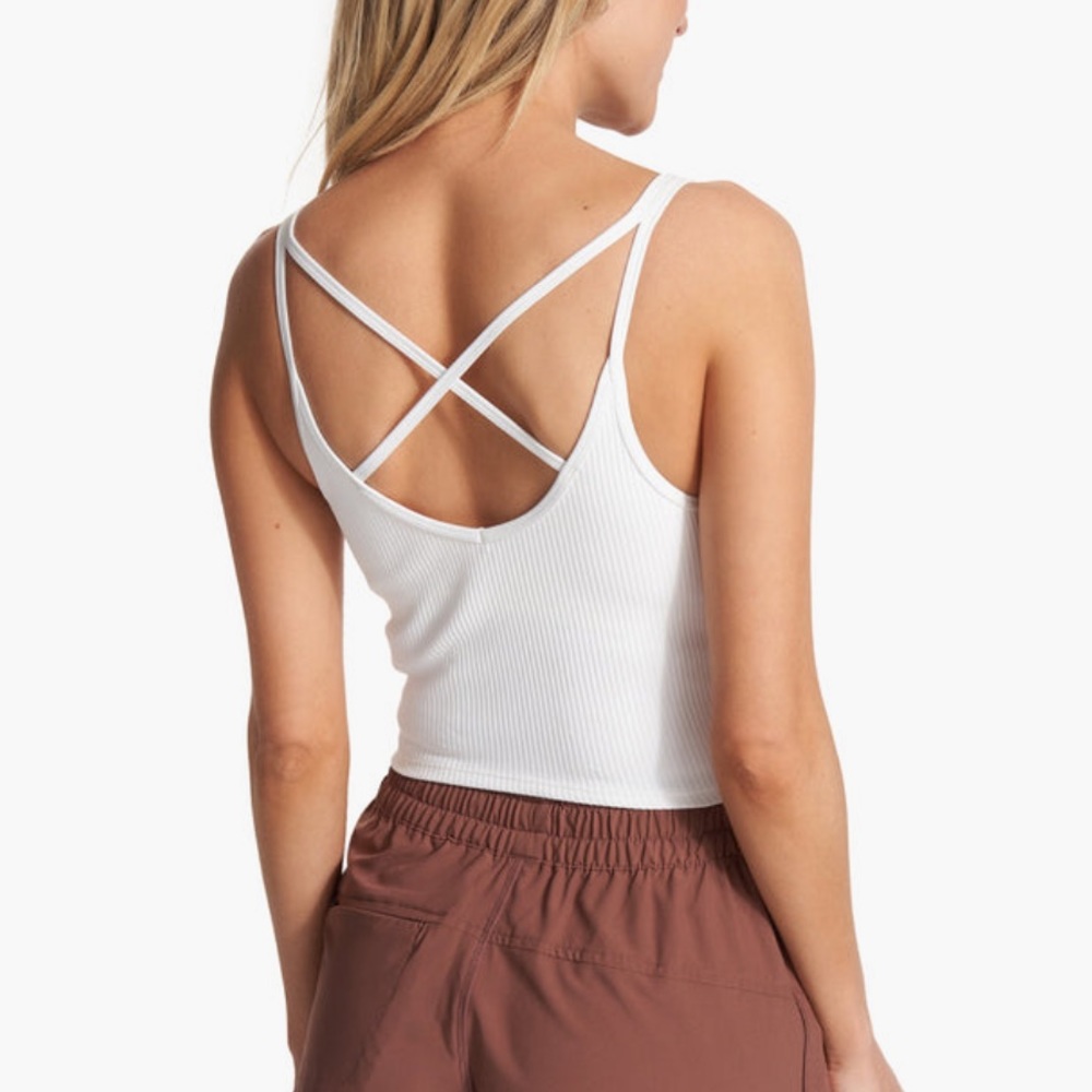 Vuori- Rib Crop Tank - Size Small - White
